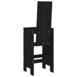 2 db fekete tömör fenyőfa bárszék 40x42x120 cm