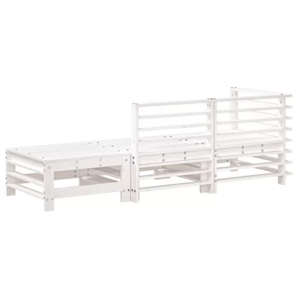 3 részes fehér tömör fenyőfa kerti ülőgarnitúra