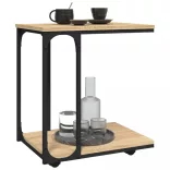 sonoma tölgy szerelt fa kisasztal kerekekkel 50 x 35 x 55,5 cm