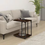füstös tölgy színű szerelt fa keres kisasztal 50 x 35 x 55,5 cm