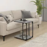 szürke sonoma színű szerelt fa kerekes kisasztal 50x35x55,5 cm