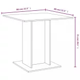 füstös tölgy színű szerelt fa étkezőasztal 80 x 80 x 75 cm