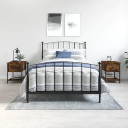   2 db füstös tölgy színű szerelt fa éjjeliszekrény 34x35,5x45 cm