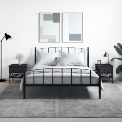 2 db fekete szerelt fa éjjeliszekrény 40 x 42 x 45 cm