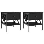 2 db fekete szerelt fa éjjeliszekrény 40 x 42 x 45 cm