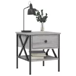 2 db szürke sonoma színű szerelt fa éjjeliszekrény 40x42x45 cm