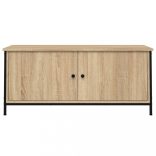 sonoma tölgyszínű szerelt fa TV-szekrény ajtókkal 102x35x45 cm