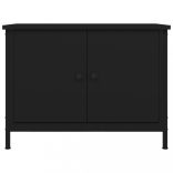 fekete szerelt fa TV-szekrény ajtókkal 60x35x45 cm