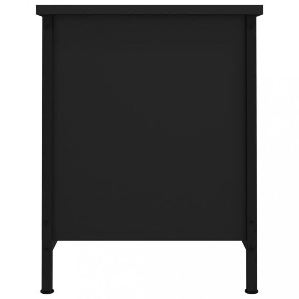 fekete szerelt fa TV-szekrény ajtókkal 60x35x45 cm