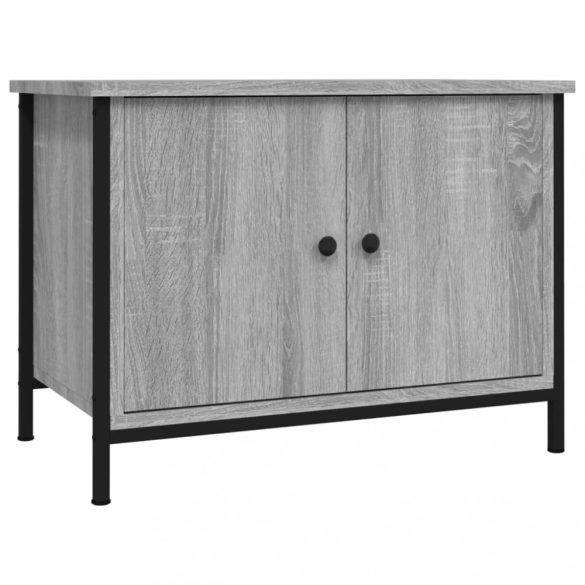 szürke sonoma színű szerelt fa TV-szekrény ajtókkal 60x35x45 cm