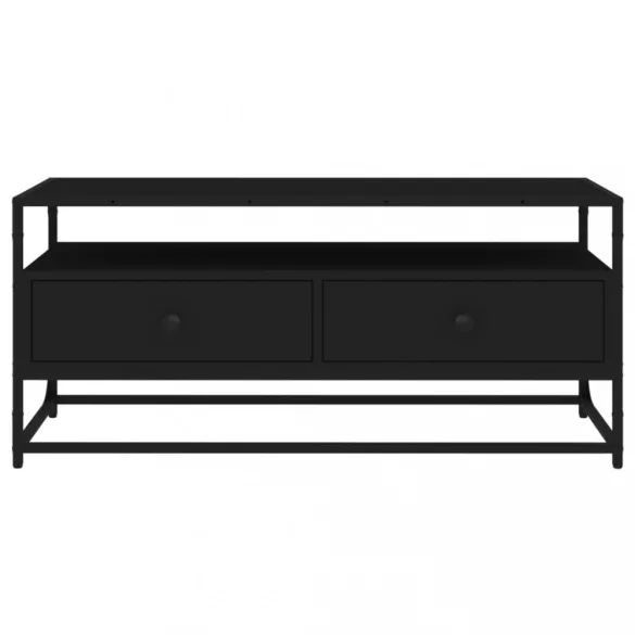 fekete szerelt fa TV-szekrény 100 x 35 x 45 cm