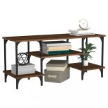 barna tölgyszínű szerelt fa TV-szekrény 102 x 35 x 45,5 cm