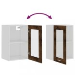 “Lyon” füstös tölgy színű szerelt fa fali üvegszekrény