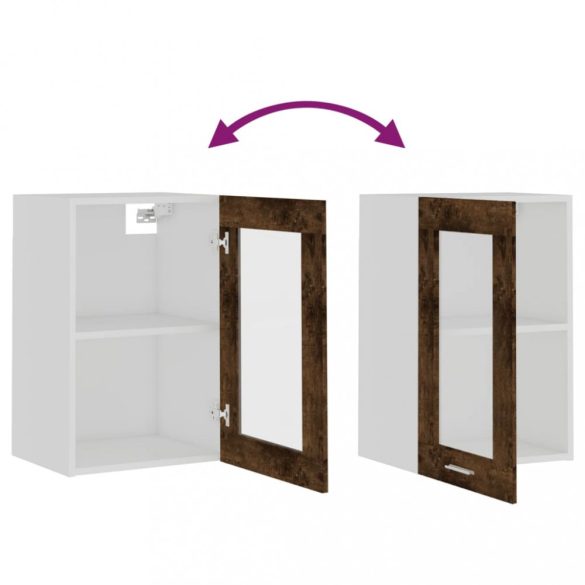 “Lyon” füstös tölgy színű szerelt fa fali üvegszekrény