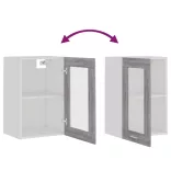 “Lyon” szürke sonoma színű szerelt fa függő üvegszekrény