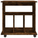 füstös tölgy színű szerelt fa kerekes szekrény 60 x 45 x 60 cm