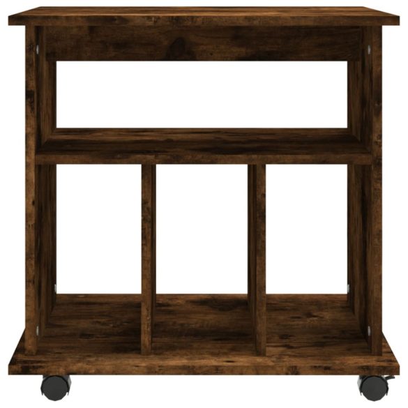 füstös tölgy színű szerelt fa kerekes szekrény 60 x 45 x 60 cm