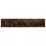 füstös sonoma színű szerelt fa fali CD-polc 100 x 18 x 18 cm