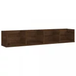 barna tölgy színű szerelt fa fali CD-polc 100 x 18 x 18 cm