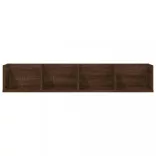 barna tölgy színű szerelt fa fali CD-polc 100 x 18 x 18 cm