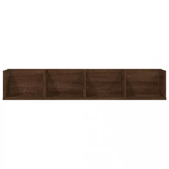 barna tölgy színű szerelt fa fali CD-polc 100 x 18 x 18 cm