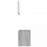 2 részes szürke sonoma színű szerelt fa fürdőszobai bútorszett