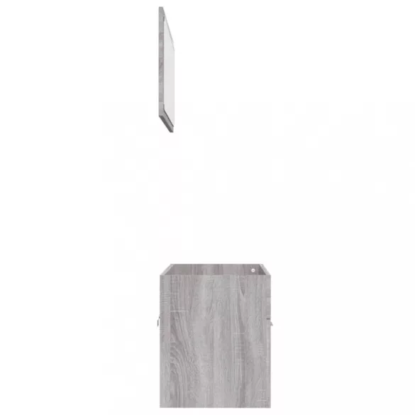 2 részes szürke sonoma színű szerelt fa fürdőszobai bútorszett