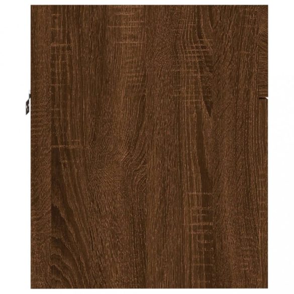 2 részes barna tölgy színű szerelt fa fürdőszobai bútorszett