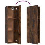 füstös tölgy színű falra szerelhető TV-szekrény 30,5x30x110 cm