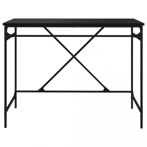 fekete szerelt fa és vas íróasztal 100 x 50 x 75 cm