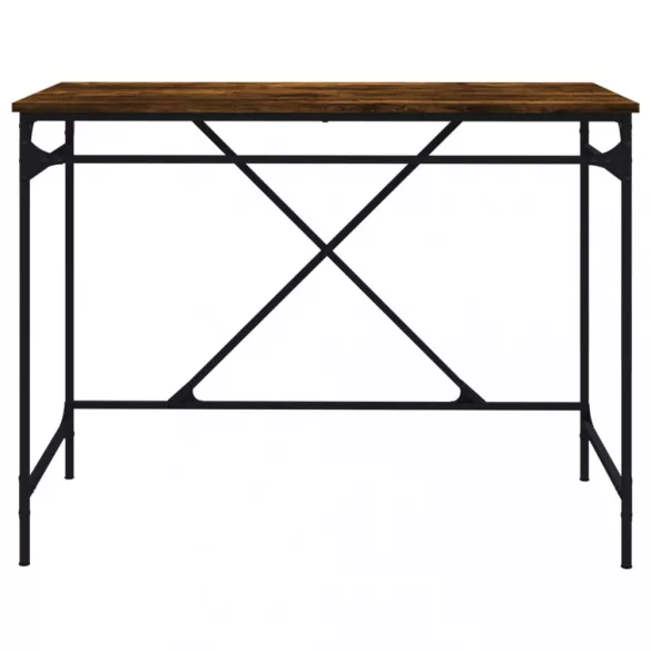 füstös tölgy színű szerelt fa és vas íróasztal 100 x 50 x 75 cm