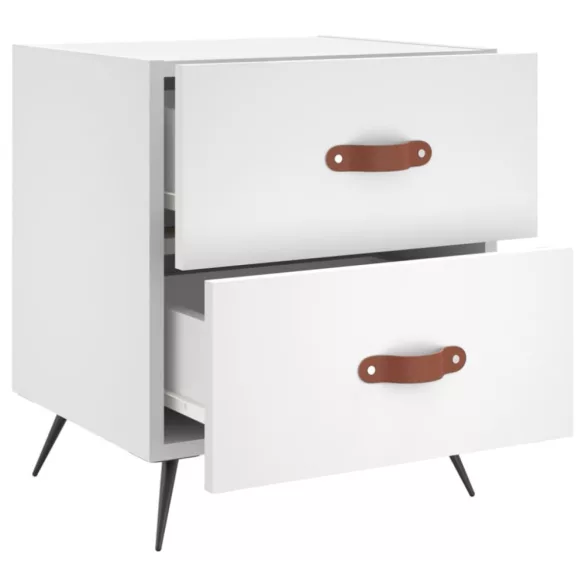 fehér szerelt fa éjjeliszekrény 40 x 35 x 47,5 cm