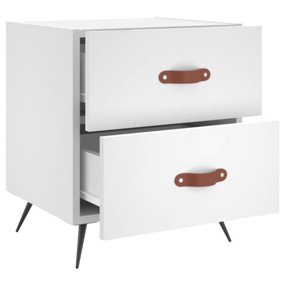 2 db fehér szerelt fa éjjeliszekrény 40 x 35 x 47,5 cm