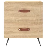 2 db sonoma tölgy színű szerelt fa éjjeliszekrény 40x35x47,5 cm