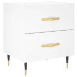 fehér szerelt fa éjjeliszekrény 40 x 35 x 47,5 cm