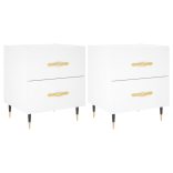 2 db fehér szerelt fa éjjeliszekrény 40 x 35 x 47,5 cm