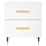 2 db fehér szerelt fa éjjeliszekrény 40 x 35 x 47,5 cm