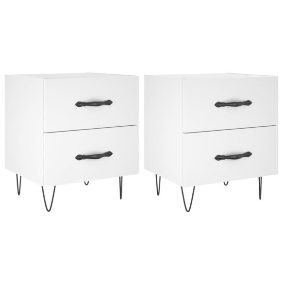 2 db fehér szerelt fa éjjeliszekrény 40 x 35 x 47,5 cm