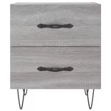 2 db szürke sonoma színű szerelt fa éjjeliszekrény 40x35x47,5cm