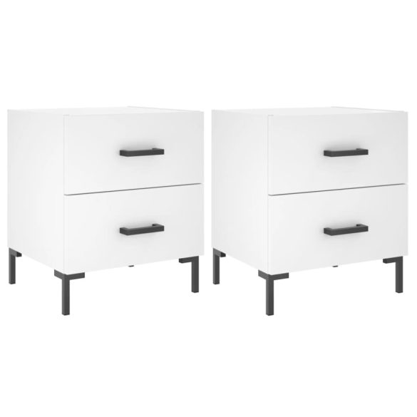 2 db fehér szerelt fa éjjeliszekrény 40 x 35 x 47,5 cm