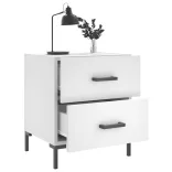 2 db fehér szerelt fa éjjeliszekrény 40 x 35 x 47,5 cm