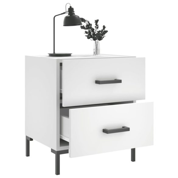 2 db fehér szerelt fa éjjeliszekrény 40 x 35 x 47,5 cm