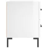 2 db magasfényű fehér szerelt fa éjjeliszekrény 40x35x47,5 cm