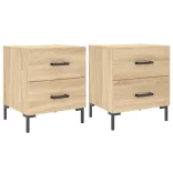 2 db sonoma tölgy színű szerelt fa éjjeliszekrény 40x35x47,5 cm