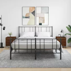   2 db barna tölgyszínű szerelt fa éjjeliszekrény 40x35x47,5 cm