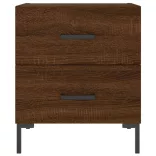 2 db barna tölgyszínű szerelt fa éjjeliszekrény 40x35x47,5 cm