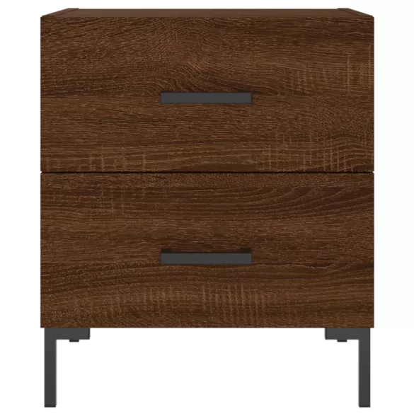 2 db barna tölgyszínű szerelt fa éjjeliszekrény 40x35x47,5 cm