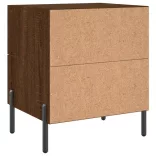 2 db barna tölgyszínű szerelt fa éjjeliszekrény 40x35x47,5 cm