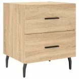 2 db sonoma tölgy színű szerelt fa éjjeliszekrény 40x35x47,5 cm