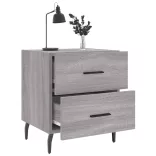 szürke sonoma színű szerelt fa éjjeliszekrény 40 x 35 x 47,5 cm